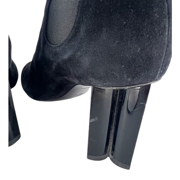 Louis Vuitton Suede Monogram Cap Toe Chelsea 80mm Ankle Boots in Black - Picture 12 of 16